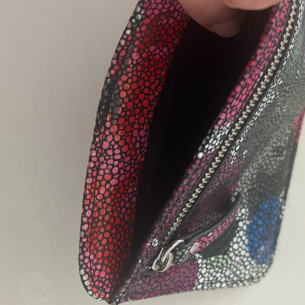 Lodis Multicolor Floral Pebbled Leather Zip Card Pouch - Picture 4 of 4